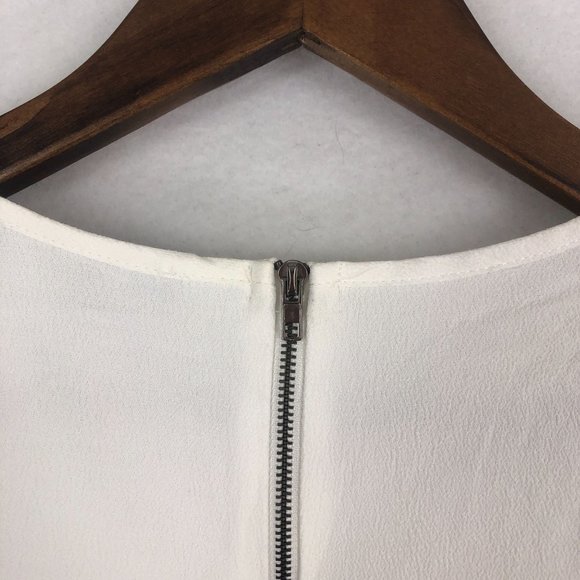 Lulus Women's Size X-Small Tale To Tell Blue Ivory White Short Sleeve Mini Dress - Picture 10 of 10